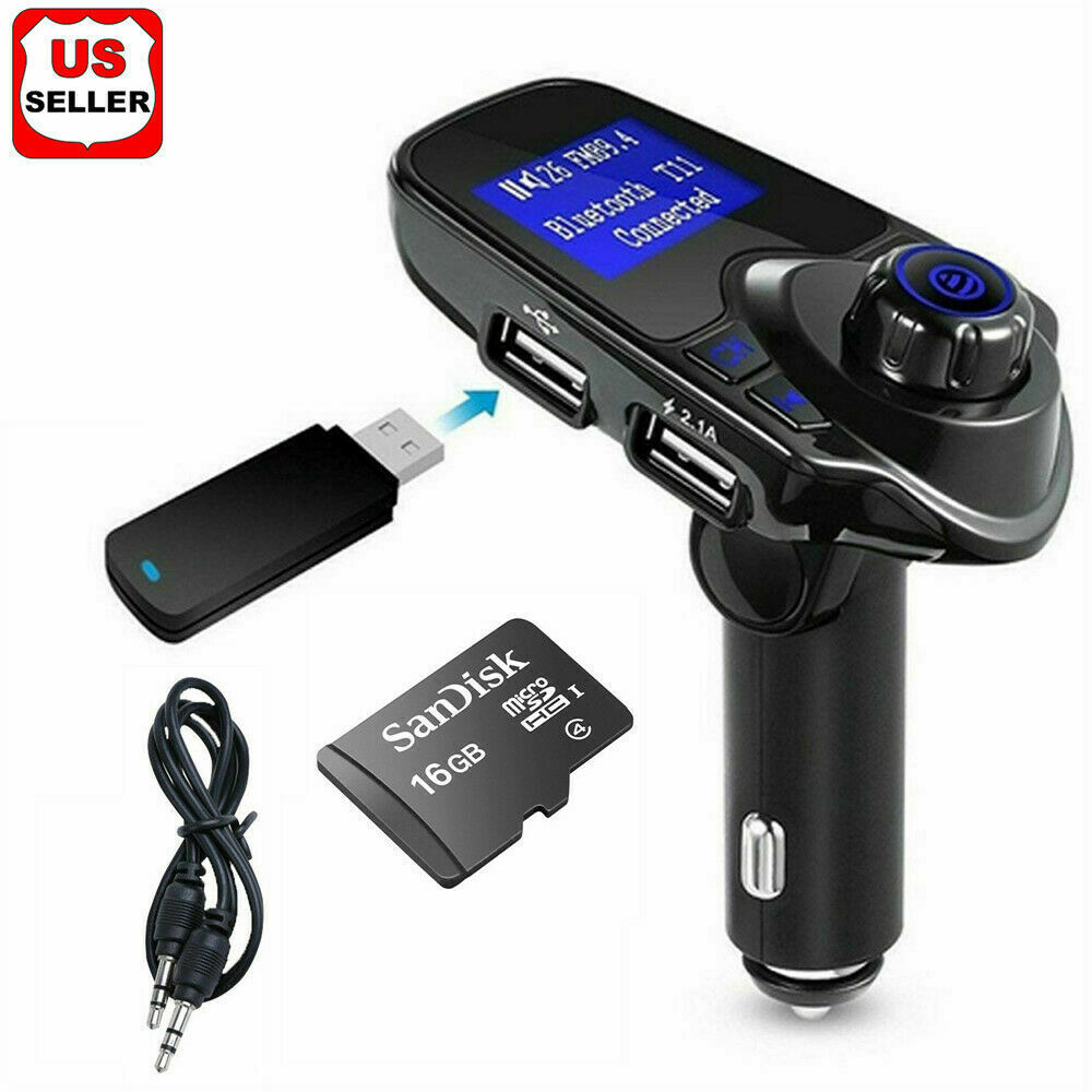 Car Cigar Plug Bluetooth Fm Transmitter Radio Mp3 Player Adapter Kit Usb Charger