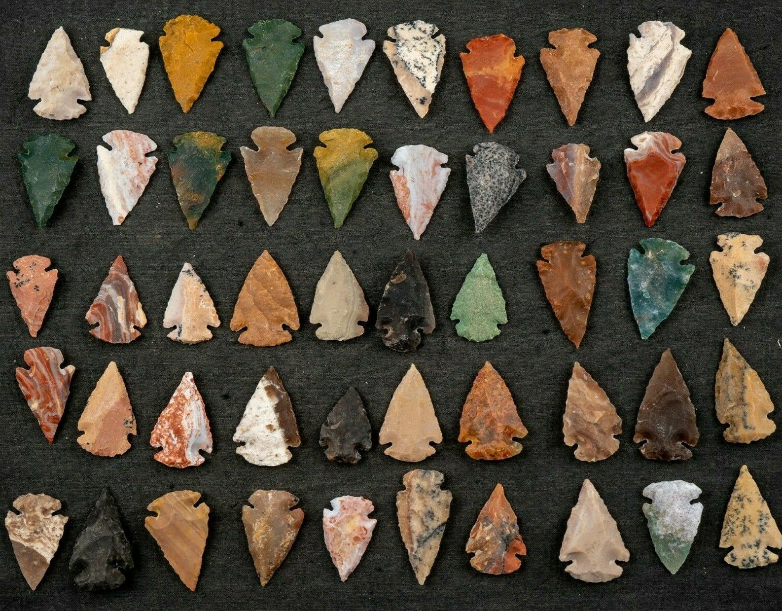 *** 50 Pc Lot Flint Arrowhead Oh Collection Project Spear Points Knife Blade ***