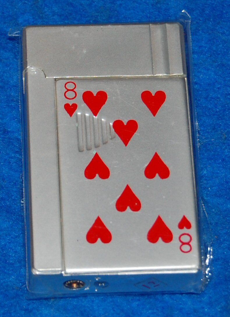 Eight 8 Of Hearts Playing Card Green Torch Lighter, New