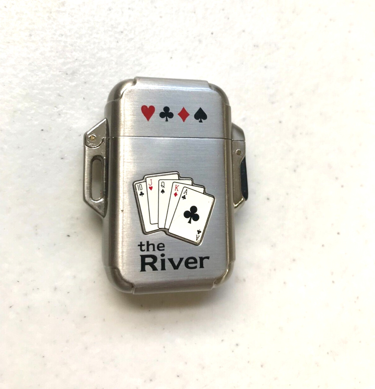 Stainless Butane Lighter "the River" With Card Suits