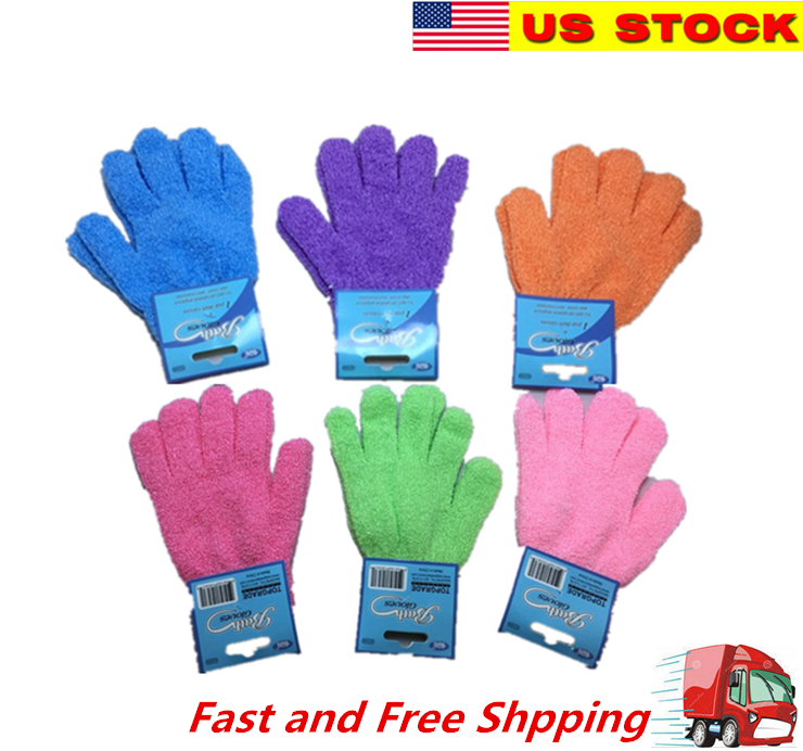 2/6/12/18/24 Pairs Exfoliating Spa Bath Gloves Shower Soap Clean Wholesale Lots