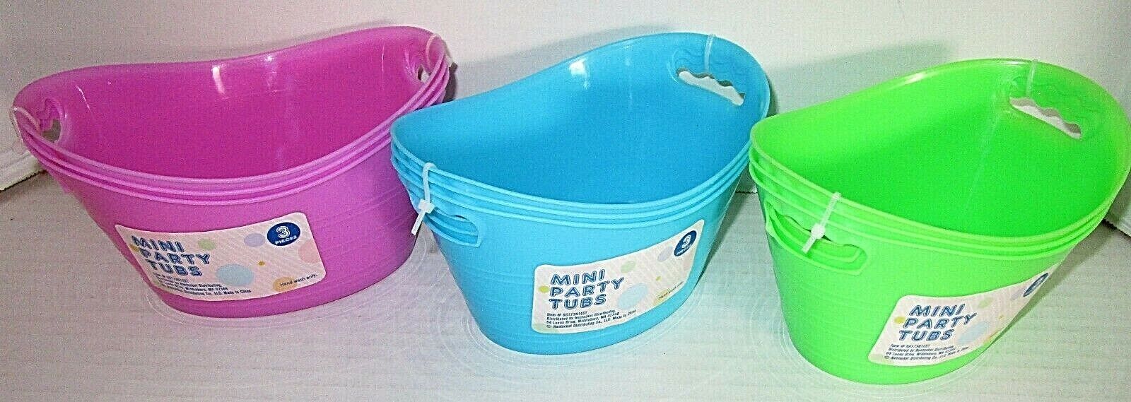 Mini Party Tub Assortment  Assorted Spring Colors Available 3 Pk. [your Choice]