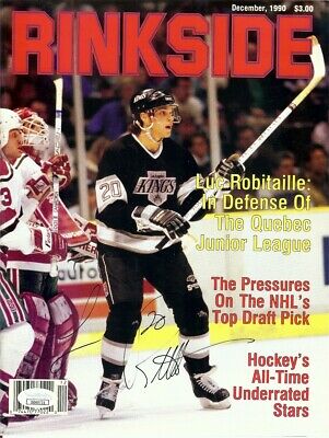 Luc Robitaille Autographed Rinkside Magazine 1990 Los Angeles Kings Jsa Dd60731