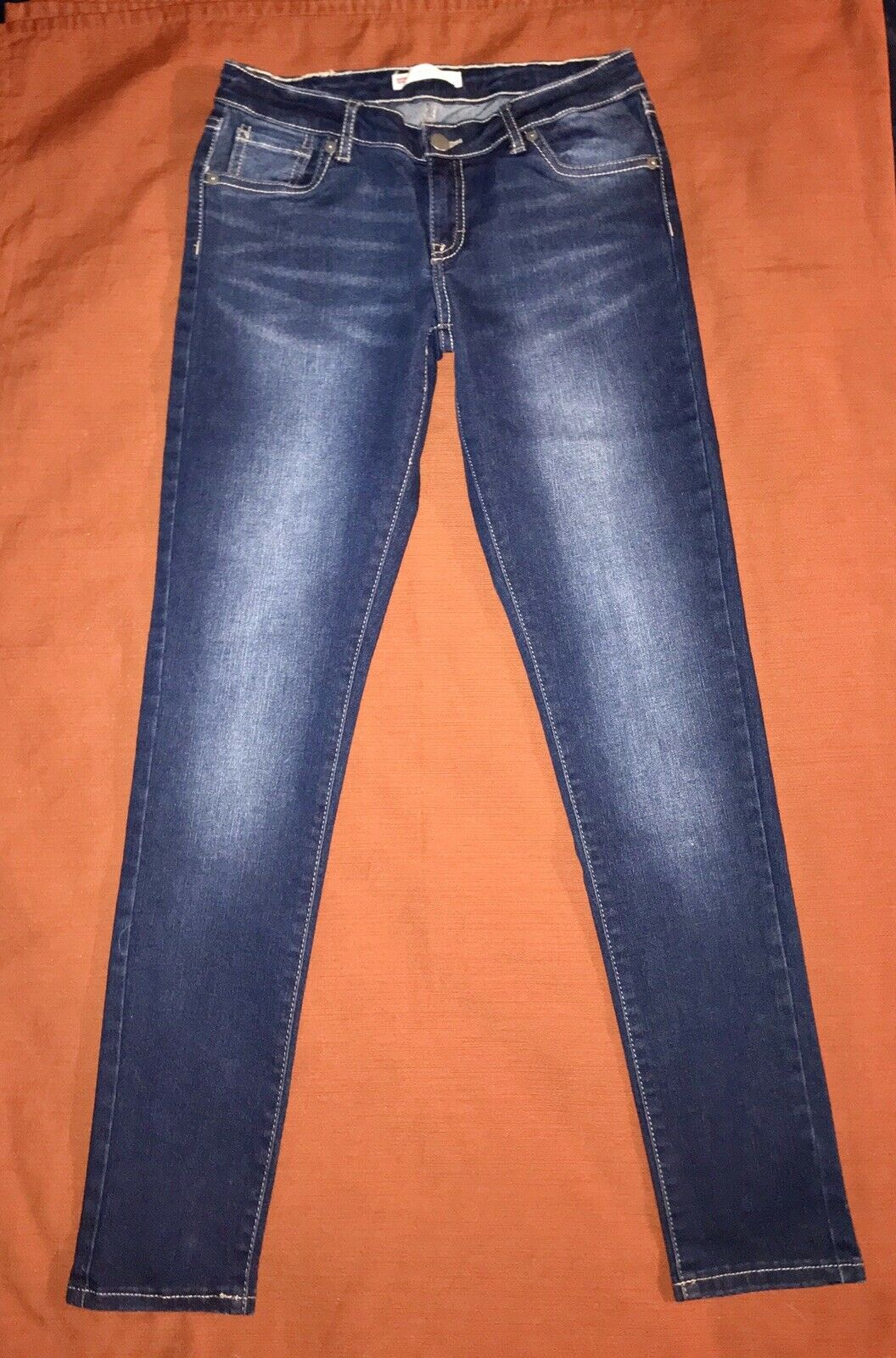 Levi's Size 16 Reg 710 Super Skinny Girl's Stretch Denim Blue Jeans
