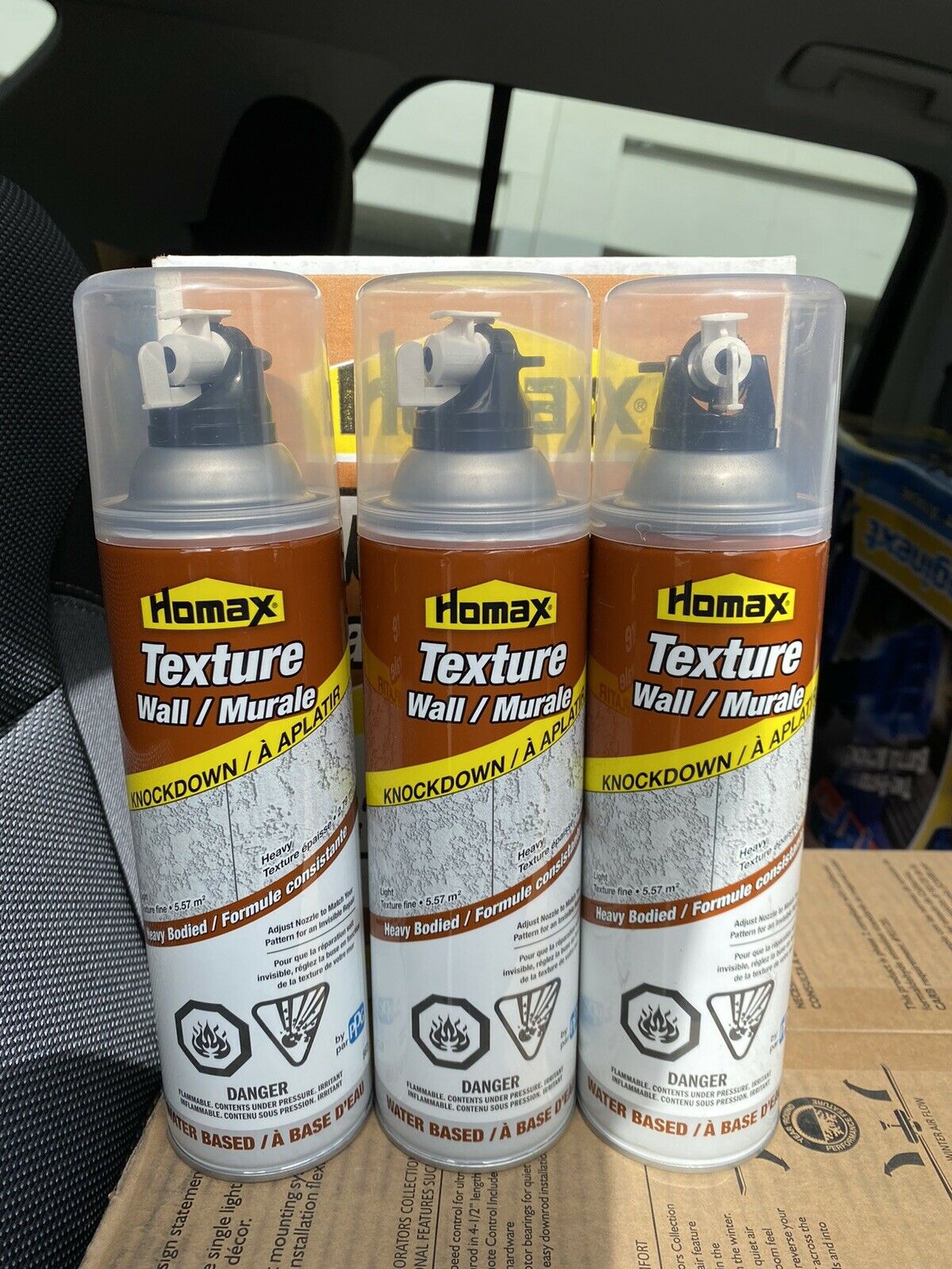 Lot 3 Cans Homax 4165 Water Based 20 Oz Spray Wall Texture Knockdown New Paint