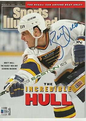 Brett Hull Signed 3/18/91 Sports Illustrated W/ Beckett Coa (no Label)