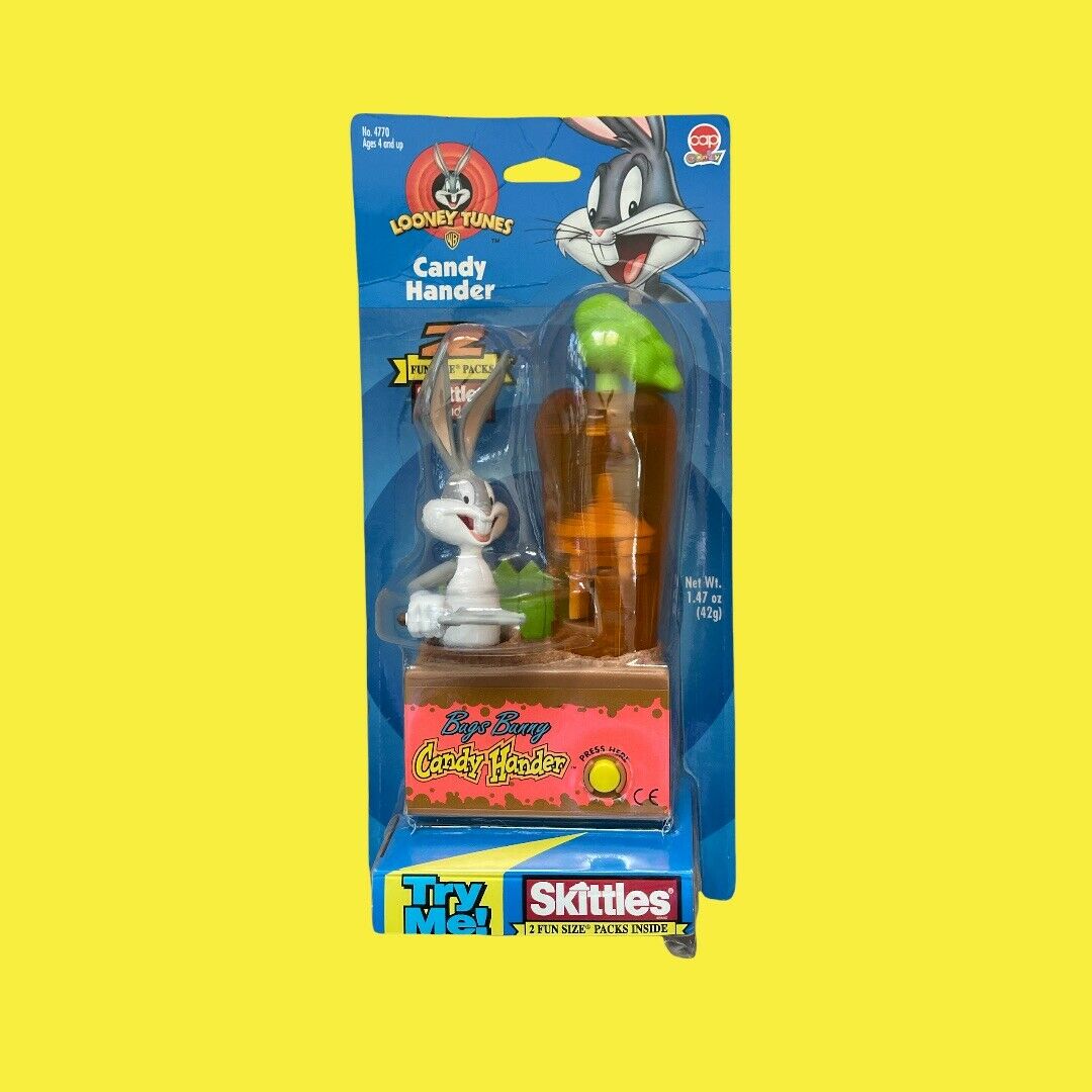 Vintage Bugs Bunny Looney Tunes Skittles Candy Dispenser, 1998, Collectible