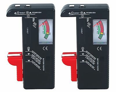 2 Universal Battery Tester(aa, Aaa, C, D, 9v) For Energizer Duracell Batteries