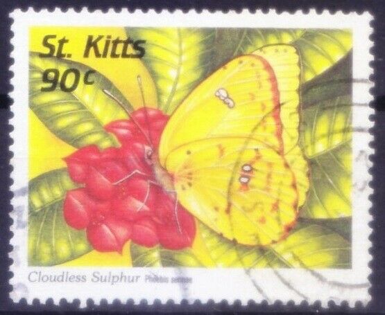 St. Kitts 1997 Used, Cloudless Sulphur Butterflies, Insects