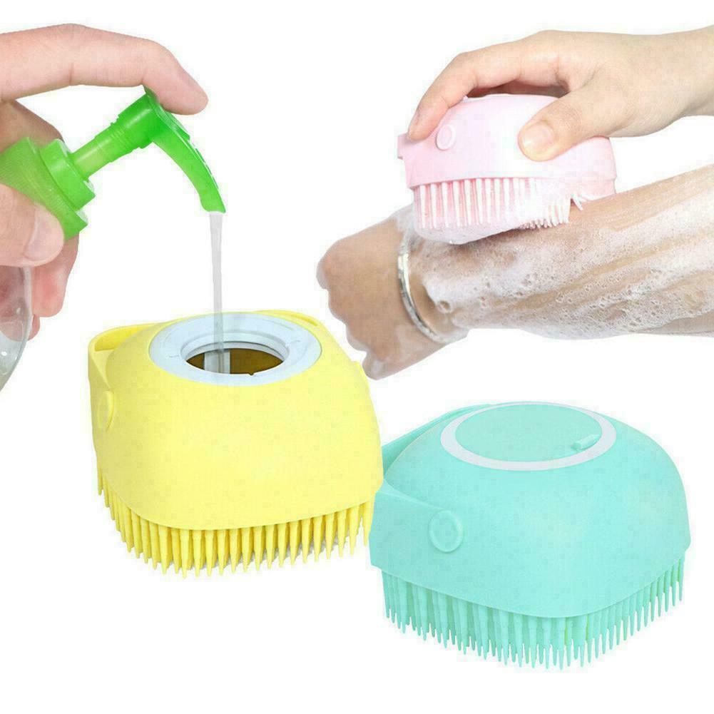 Silicone Bath Body Brush Shower Scrubber With Gel Dispenser Soft Massager Shower