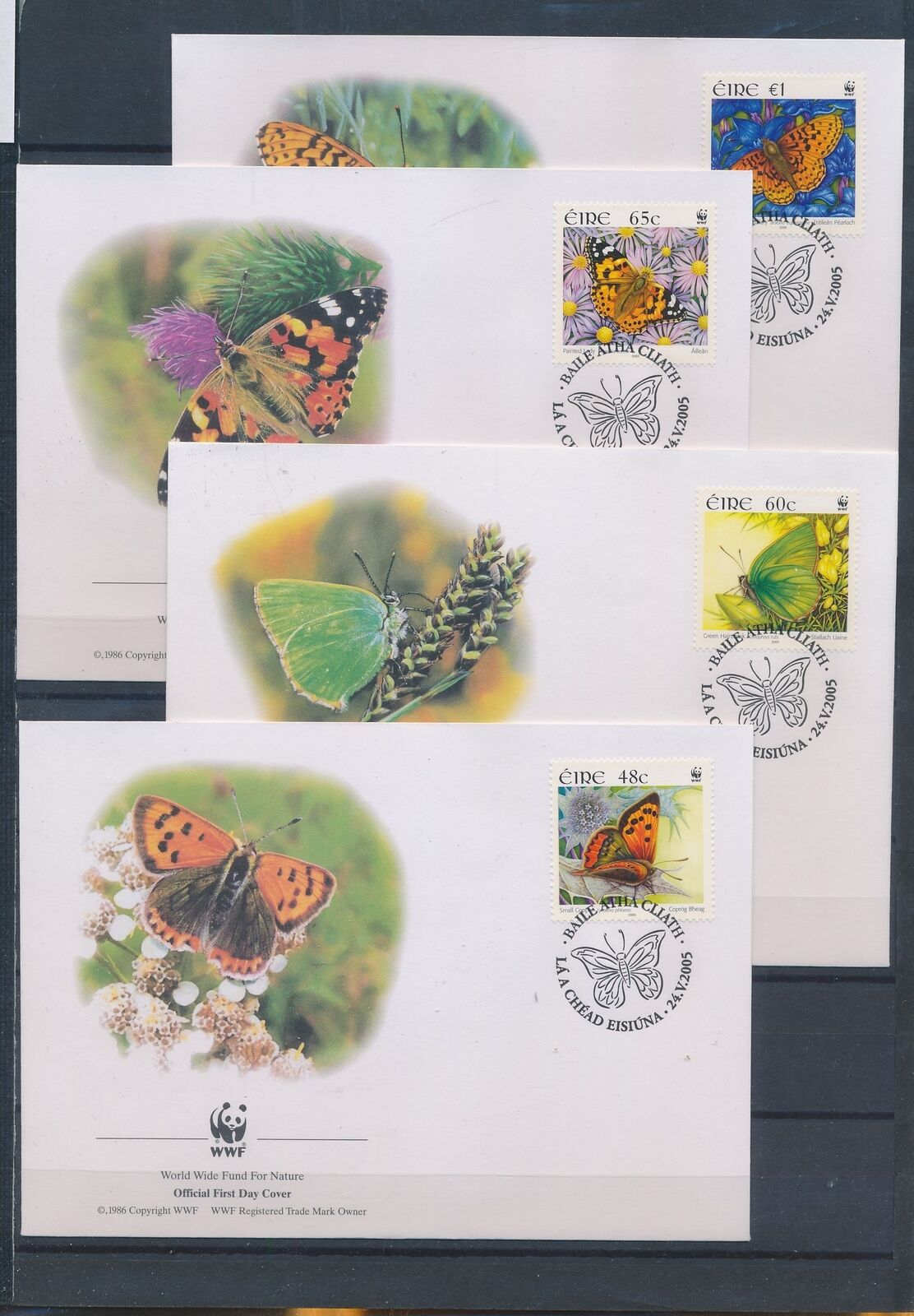 Xc87414 Ireland 2005 Insects Bugs Flora Butterflies Wwf Fdc's Used