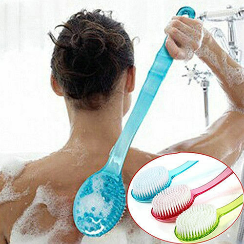 Set Of 3 Long Handled Body Bath Shower Back Brush Scrubber Skin